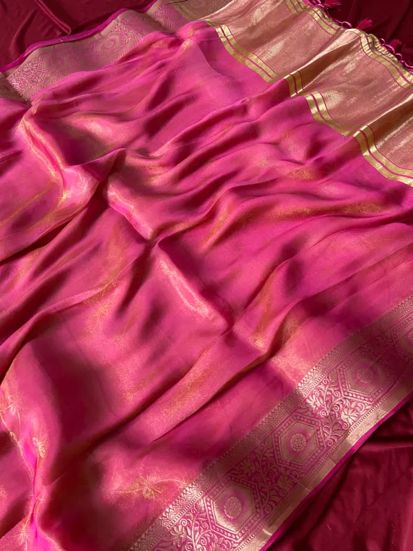 Premium_Soft_Fandy_Satin_sarees_with_Beautiful_Self_Design_Weaving__Pallu_With_Attractive_Traditional_Zari_Weaving__Border_With_All_Over_Self_Weaving__Design_And_Self_Design_Weaving__Blouse_With_Fancy_Tassels