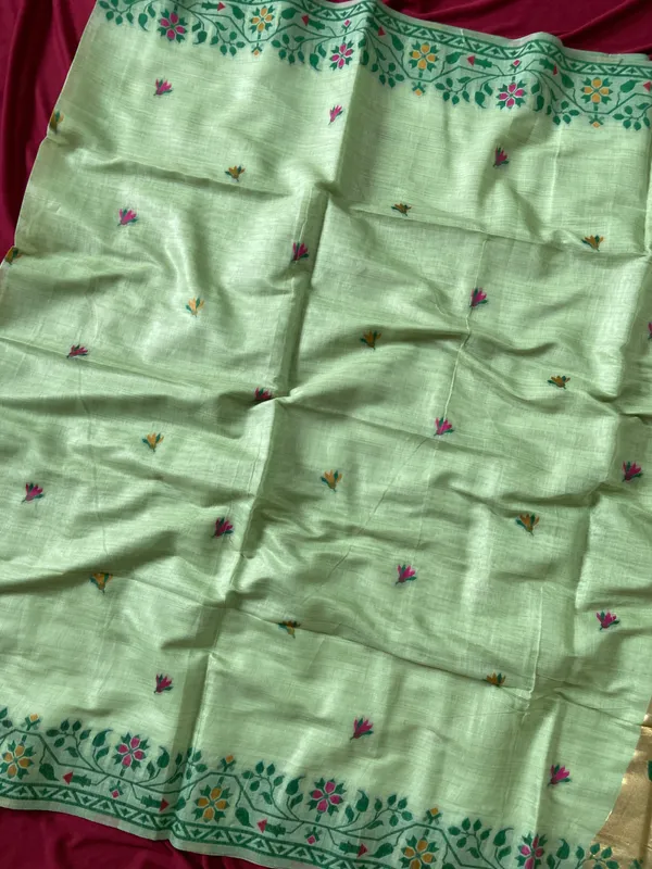 Premium_Soft_Muga_Cotton_Paithani_sarees_with_Beautiful_Colourfull_3D_Woven_Zari_Deer_Design_Pallu_With_Attractive_All_Over_Resham_Weaving_Butti_Design_With_Zari_Weaving_Border_And_Resham_Weaving_Border_Blouse_With_Fancy_Tassels
