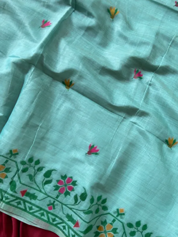 Premium_Soft_Muga_Cotton_Paithani_sarees_with_Beautiful_Colourfull_3D_Woven_Zari_Deer_Design_Pallu_With_Attractive_All_Over_Resham_Weaving_Butti_Design_With_Zari_Weaving_Border_And_Resham_Weaving_Border_Blouse_With_Fancy_Tassels