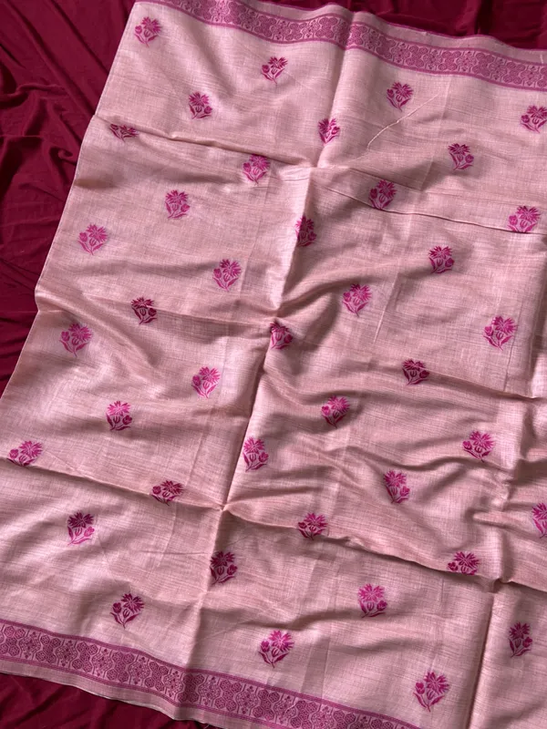 Premium_Soft_Muga_Cotton_sarees_with_Beautiful_Colourfull_Digital_Weaving_Work_Pallu_With_Attractive_Resham_Weaving_Border_With_All_Over_Resham_Weaving_Butti_Design_And_Resham_Weaving_Butti_Blouse_With_Fancy_Tassels