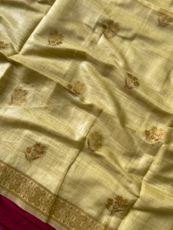 Premium_Soft_Muga_Cotton_sarees_with_Beautiful_Colourfull_Digital_Weaving_Work_Pallu_With_Attractive_Resham_Weaving_Border_With_All_Over_Resham_Weaving_Butti_Design_And_Resham_Weaving_Butti_Blouse_With_Fancy_Tassels