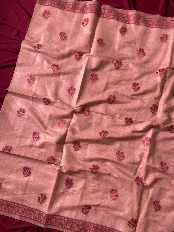 Premium_Soft_Muga_Cotton_sarees_with_Beautiful_Colourfull_Digital_Weaving_Work_Pallu_With_Attractive_Resham_Weaving_Border_With_All_Over_Resham_Weaving_Butti_Design_And_Resham_Weaving_Butti_Blouse_With_Fancy_Tassels
