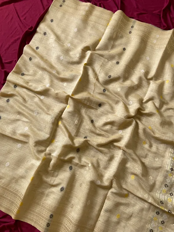 Premium_Soft_Muga_Cotton_Paithani_sarees_with_Beautiful_colourfull_3D_Woven_Elephant_Design_Pallu_With_Attractive_All_Over_Resham_Weaving_Butti_Design_With_Zari_Weaving_Border_And_Resham_Weaving_Butti_Blouse_With_Fancy_Tassels