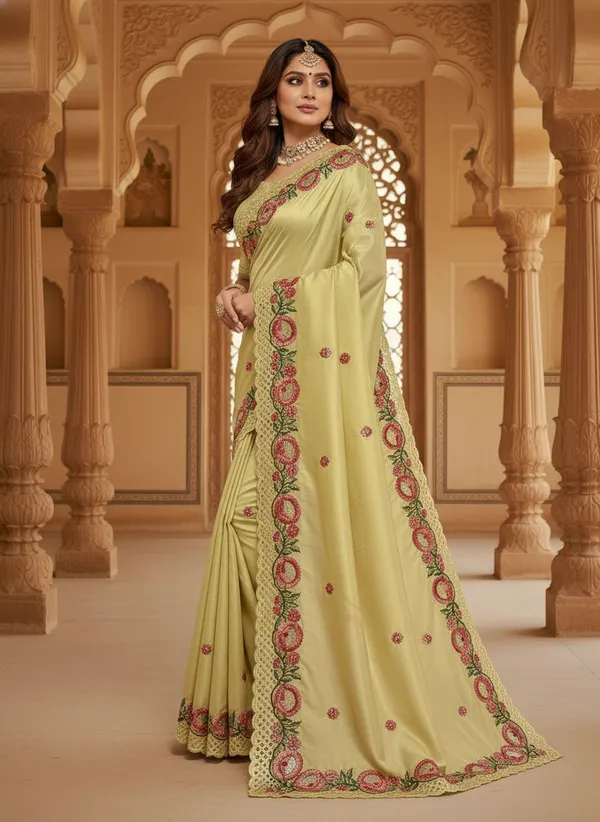 Heavy_Tussar_Silk_sarees_with_Beautiful_Embroidery_&_Sequence_Work_With_Attractive_Cutwork_Border_And_Heavy_Embroidery_&_Sequence_Work_Running_Blouse