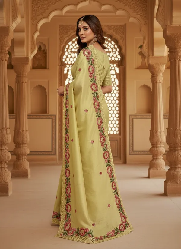 Heavy_Tussar_Silk_sarees_with_Beautiful_Embroidery_&_Sequence_Work_With_Attractive_Cutwork_Border_And_Heavy_Embroidery_&_Sequence_Work_Running_Blouse