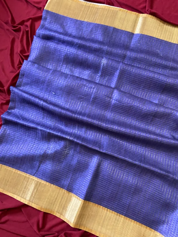 Soft_Tussar_Silk_sarees_with_Beautiful_Digital_Print_With_Attractive_Checks_Design_Saree_And_Digital_Print_Blouse_With_Tassels