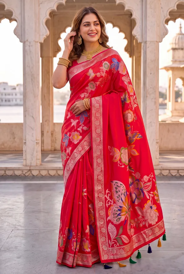 Soft_Silk_Sarees_With_Beautiful_Woven_Zari_Work_With_Attractive_Butterfly_Design_Saree_And_Running_Blouse_With_Tassels