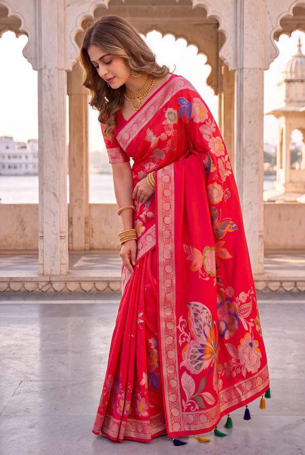 Soft_Silk_Sarees_With_Beautiful_Woven_Zari_Work_With_Attractive_Butterfly_Design_Saree_And_Running_Blouse_With_Tassels