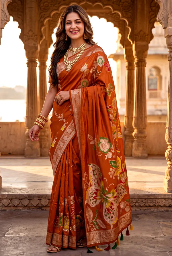 Soft_Silk_Sarees_With_Beautiful_Woven_Zari_Work_With_Attractive_Butterfly_Design_Saree_And_Running_Blouse_With_Tassels
