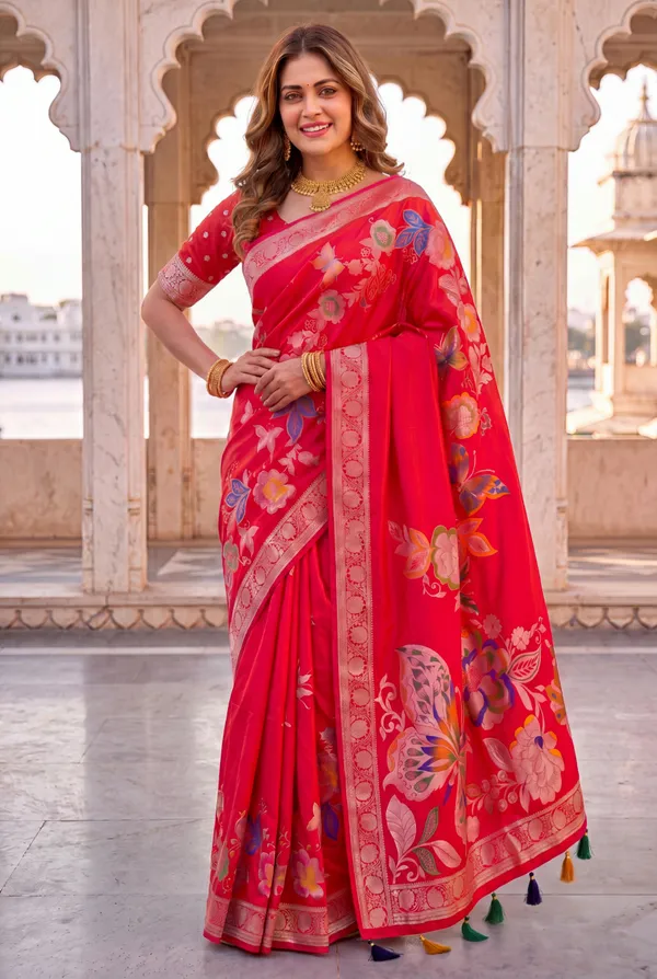 Soft_Silk_Sarees_With_Beautiful_Woven_Zari_Work_With_Attractive_Butterfly_Design_Saree_And_Running_Blouse_With_Tassels