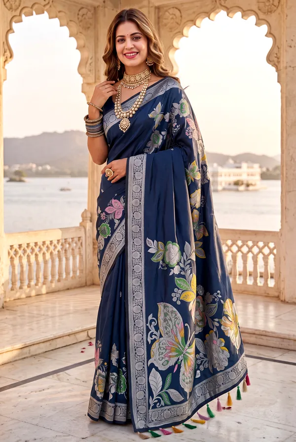 Soft_Silk_Sarees_With_Beautiful_Woven_Zari_Work_With_Attractive_Butterfly_Design_Saree_And_Running_Blouse_With_Tassels