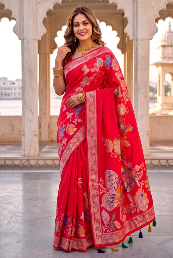 Soft_Silk_Sarees_With_Beautiful_Woven_Zari_Work_With_Attractive_Butterfly_Design_Saree_And_Running_Blouse_With_Tassels