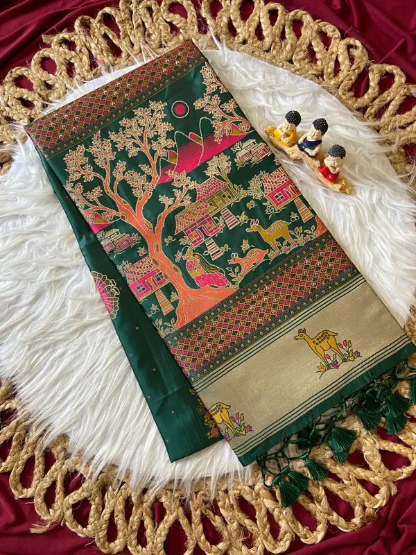Soft_Pashmina_Silk_sarees_with_Beautiful_Woven_Zari_Work_With_Attractive_Pashmina_Design_Saree_And_Running_Blouse_With_Tassels