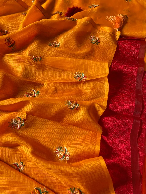 Premium_Soft_Kota_sarees_with_Beautiful_Embroidery_With_Attractive_Design_And_Contrast_Jecquard_Blouse_With_Tassels_in_new_styles_n_new_look