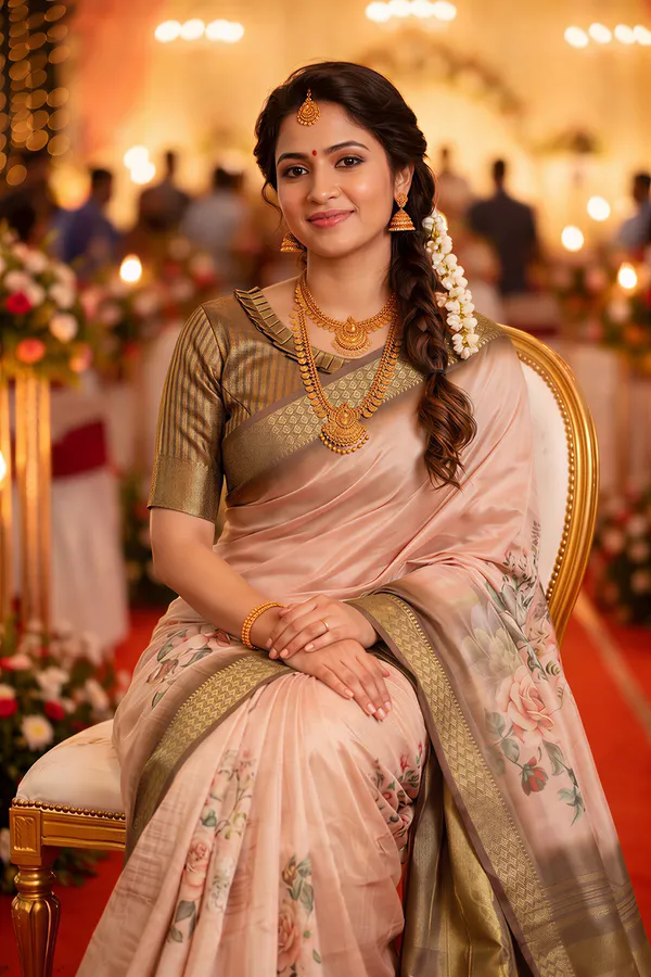 Soft_Tissue_Silk_sarees_with_Beautiful_Digital_Print_With_Attractive_Border_&_Rich_Pallu_With_Sequence_And_Contrast_Print_Blouse_With_Tassels