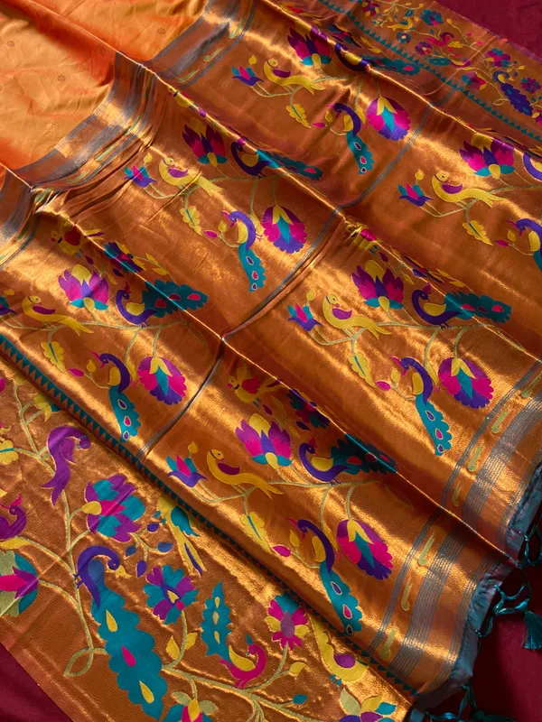 Premium_Soft_Paithani_Silk_sarees_With_Beautiful_Weaving_Pattern_With_Attractive_Rich_Pallu_And_Border_And_Weaving_Blouse_With_Tassels