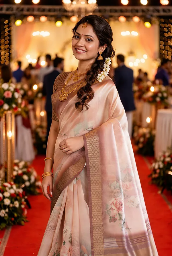 Soft_Tissue_Silk_sarees_with_Beautiful_Digital_Print_With_Attractive_Border_&_Rich_Pallu_With_Sequence_And_Contrast_Print_Blouse_With_Tassels