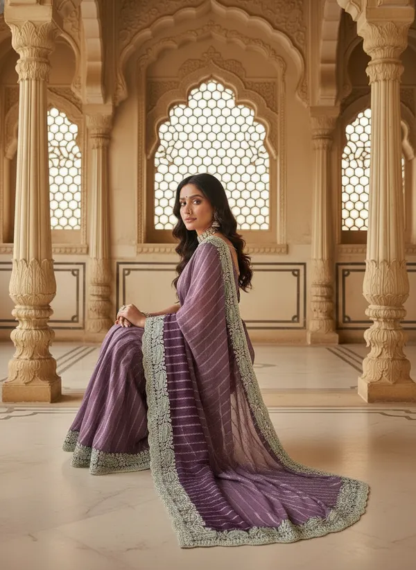 Kajju_Katri_Pedding_sarees_with_Beautiful_Embroidery_&_Sequence_Work_With_Attractive_Cutwork_Border_And_Heavy_Embroidery_&_Sequence_Work_Blouse