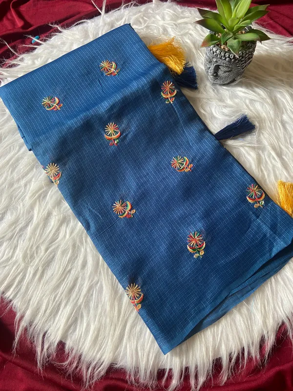 Premium_Soft_Kota_sarees_with_Beautiful_Embroidery_With_Attractive_Design_And_Contrast_Jecquard_Blouse_With_Tassels_in_new_styles_n_new_look