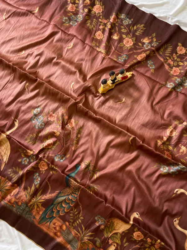 Soft_Tussar_Silk_sarees_with_Beautiful_Digital_Print_With_Attractive_Jungle_Theme_Design_And_Digital_Print_Blouse_With_Tassels