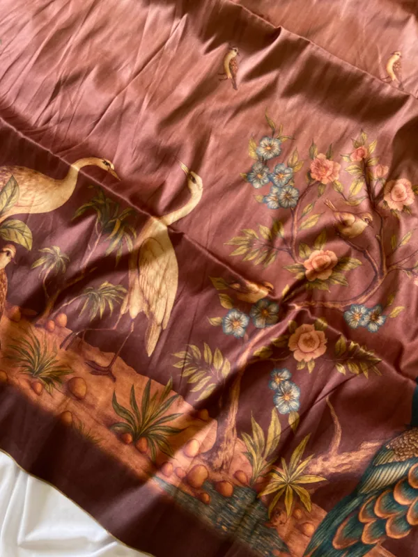 Soft_Tussar_Silk_sarees_with_Beautiful_Digital_Print_With_Attractive_Jungle_Theme_Design_And_Digital_Print_Blouse_With_Tassels
