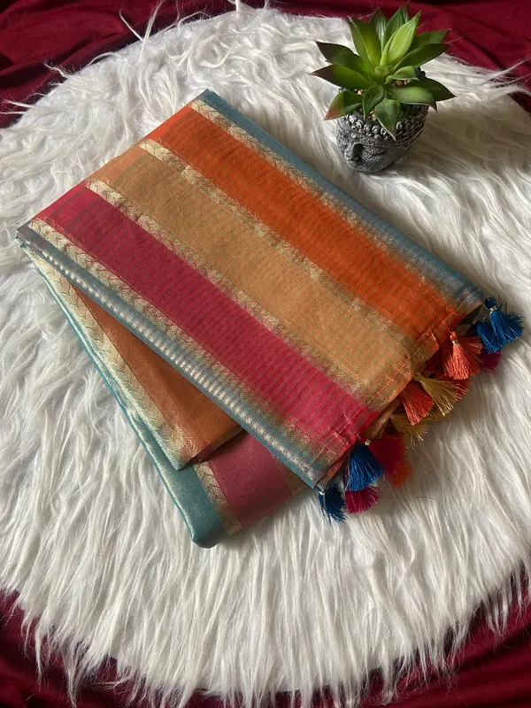 Soft_Tissue_Silk_sarees_with_Beautiful_Weaving_With_Attractive_Design_And_Weaving_Blouse_With_Tassels_in_new_styles_n_new_look