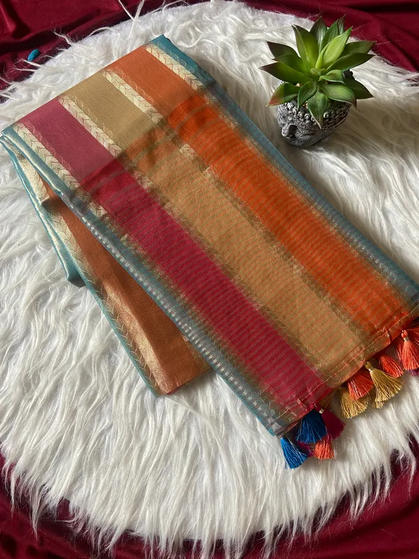 Soft_Tissue_Silk_sarees_with_Beautiful_Weaving_With_Attractive_Design_And_Weaving_Blouse_With_Tassels_in_new_styles_n_new_look