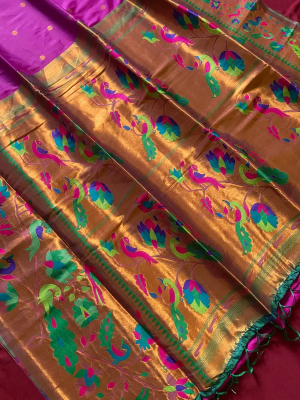 Premium_Soft_Paithani_Silk_sarees_With_Beautiful_Weaving_Pattern_With_Attractive_Rich_Pallu_And_Border_And_Weaving_Blouse_With_Tassels
