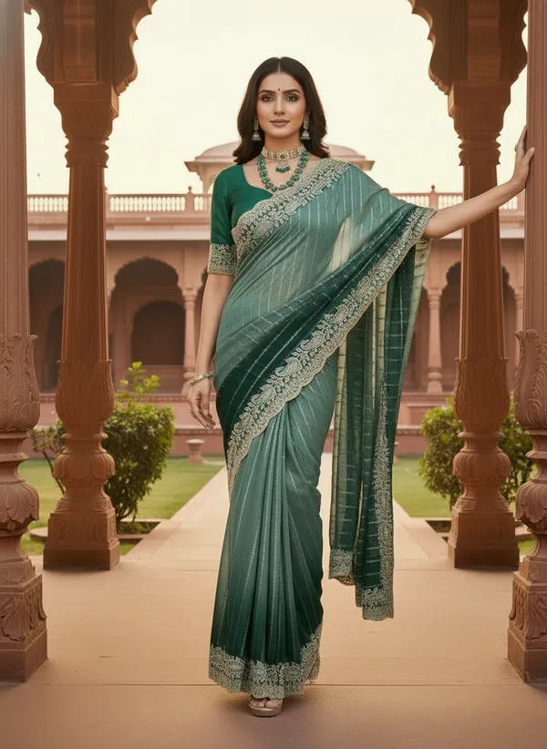 Kajju_Katri_Pedding_sarees_with_Beautiful_Embroidery_&_Sequence_Work_With_Attractive_Cutwork_Border_And_Heavy_Embroidery_&_Sequence_Work_Blouse