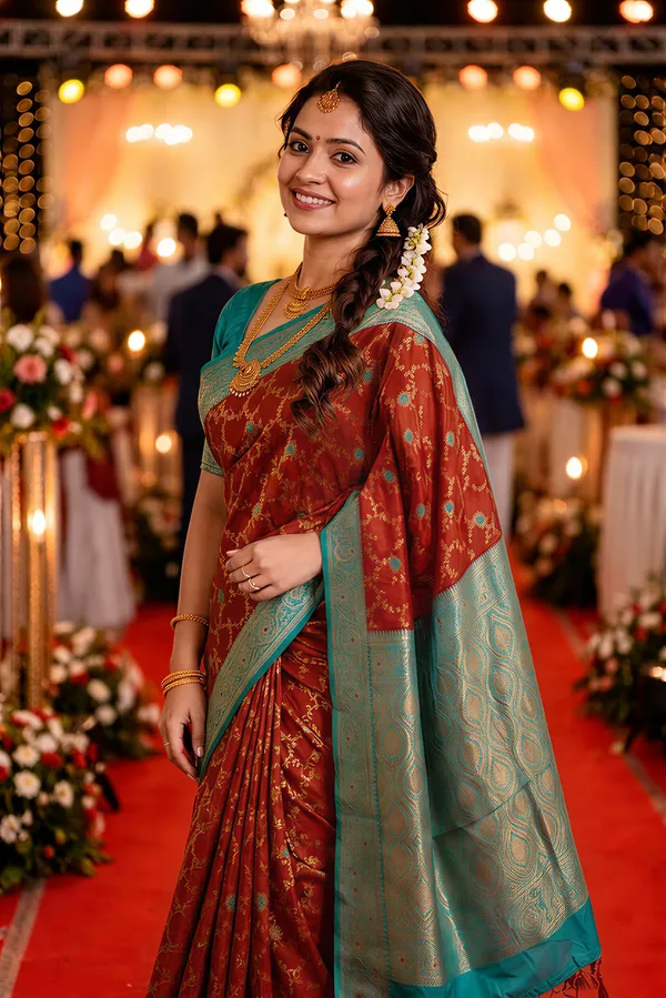 Premium_Soft_Paithani_Silk_sarees_With_Beautiful_Weaving_Pattern_With_Attractive_Rich_Pallu_And_Border_And_Weaving_Blouse_With_Tassels
