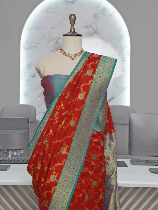 Premium_Soft_Paithani_Silk_sarees_With_Beautiful_Weaving_Pattern_With_Attractive_Rich_Pallu_And_Border_And_Weaving_Blouse_With_Tassels