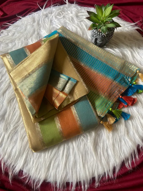 Soft_Tissue_Silk_sarees_with_Beautiful_Weaving_With_Attractive_Design_And_Weaving_Blouse_With_Tassels_in_new_styles_n_new_look