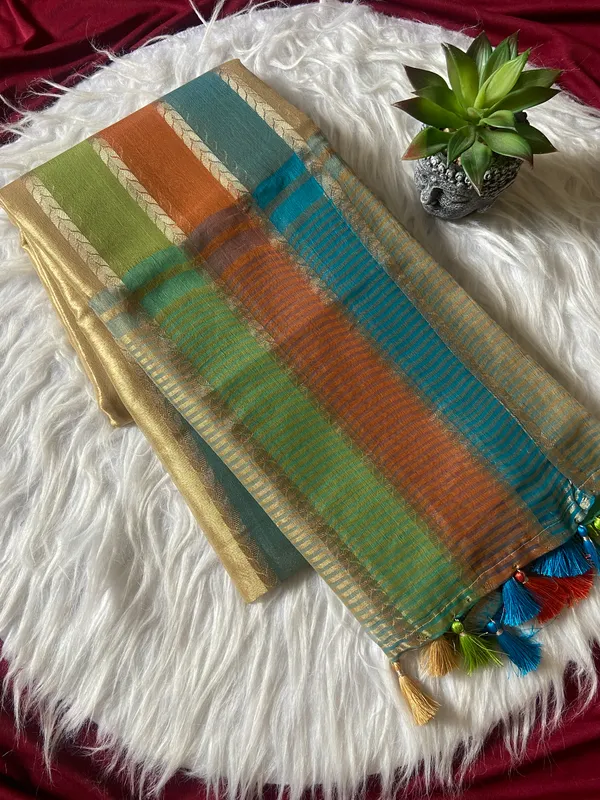 Soft_Tissue_Silk_sarees_with_Beautiful_Weaving_With_Attractive_Design_And_Weaving_Blouse_With_Tassels_in_new_styles_n_new_look