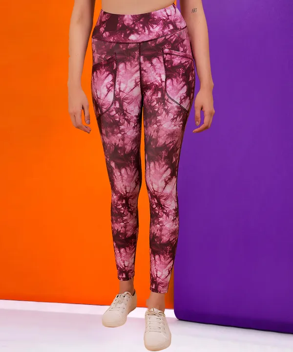 Wine_Dry_Fit_Camo_Printed_Athletics_Gym_Workout_Sports_Leggings_Tights_For_Women_&_Girls