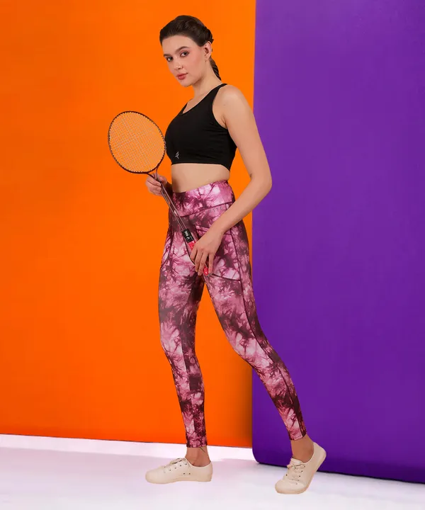 Wine_Dry_Fit_Camo_Printed_Athletics_Gym_Workout_Sports_Leggings_Tights_For_Women_&_Girls