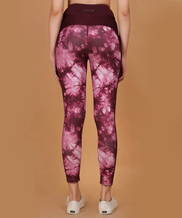 Wine_Dry_Fit_Tie_Dye_Print_Athletics_Workout_Sports_Leggings_Tights_For_Women_&_Girls