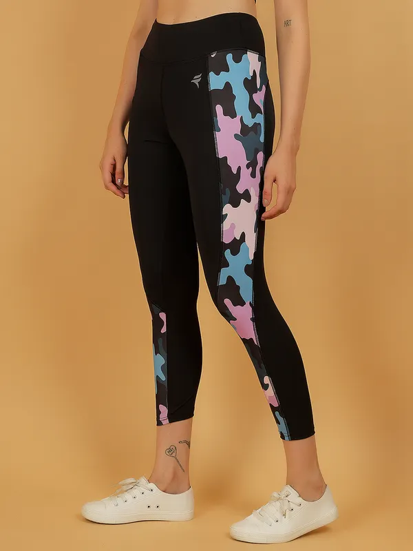Black_Purple_&_Camo_Dry_Fit_Side_Patch_Print_Athletics_Workout_Sports_Leggings_Tights_For_Women_&_Girls