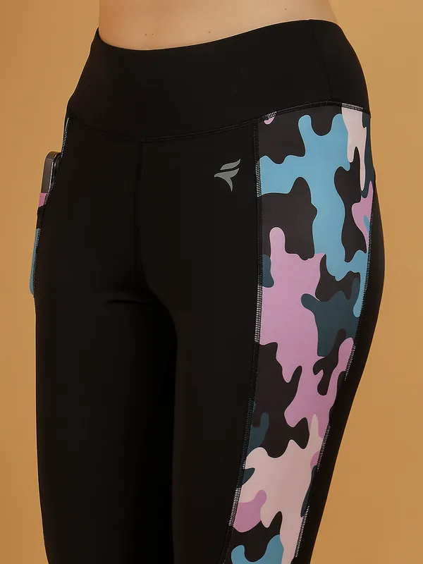 Black_Purple_&_Camo_Dry_Fit_Side_Patch_Print_Athletics_Workout_Sports_Leggings_Tights_For_Women_&_Girls