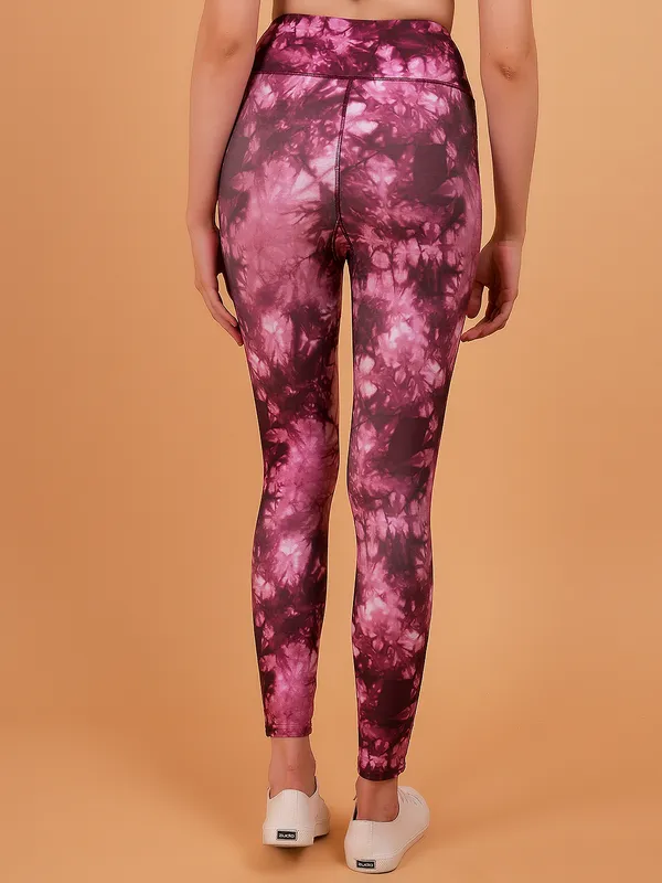 Wine_Dry_Fit_Camo_Printed_Athletics_Gym_Workout_Sports_Leggings_Tights_For_Women_&_Girls
