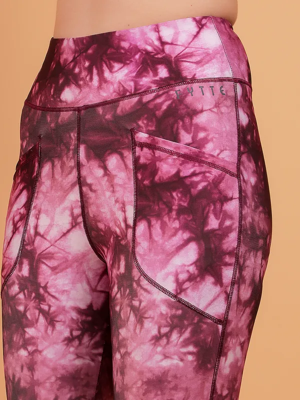 Wine_Dry_Fit_Camo_Printed_Athletics_Gym_Workout_Sports_Leggings_Tights_For_Women_&_Girls