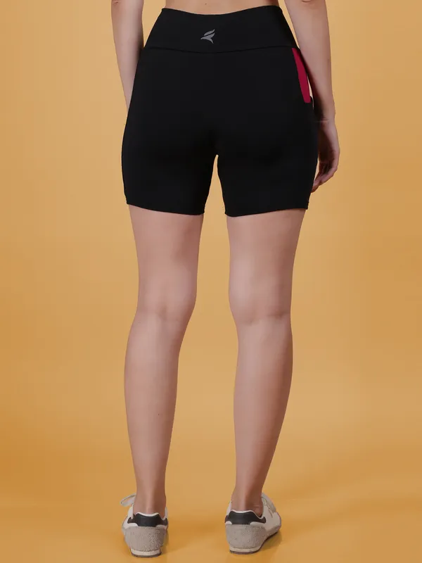 Black_&_Pink_Dry_Fit_High_Waist_Fitness_Athletic_Workout_Running_Yoga_Shorts_With_Deep_Pocket_For_Women_&_Girls
