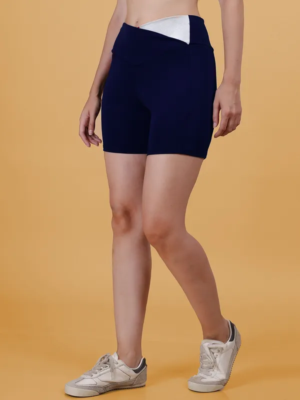 Navy_&_White_Dry_Fit_High_Waist_Fitness_Athletic_Workout_Running_Yoga_Shorts_With_Deep_Pocket_For_Women_&_Girls