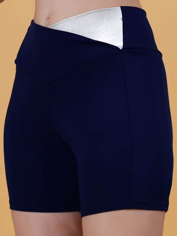 Navy_&_White_Dry_Fit_High_Waist_Fitness_Athletic_Workout_Running_Yoga_Shorts_With_Deep_Pocket_For_Women_&_Girls
