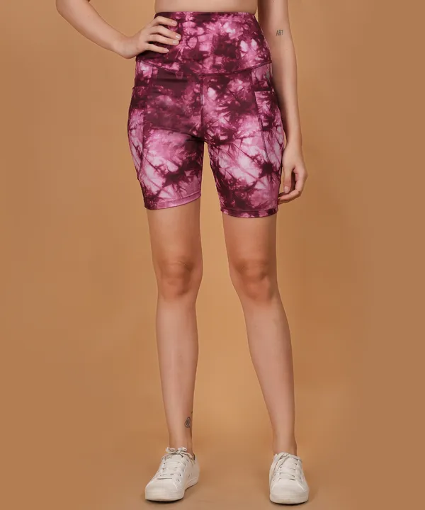 Wine_Dry_Fit_High_Waist_Fitness_Athletic_Workout_Running_Yoga_Shorts_With_Deep_Pocket_For_Women_&_Girls