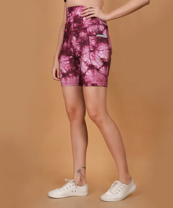 Wine_Dry_Fit_High_Waist_Fitness_Athletic_Workout_Running_Yoga_Shorts_With_Deep_Pocket_For_Women_&_Girls