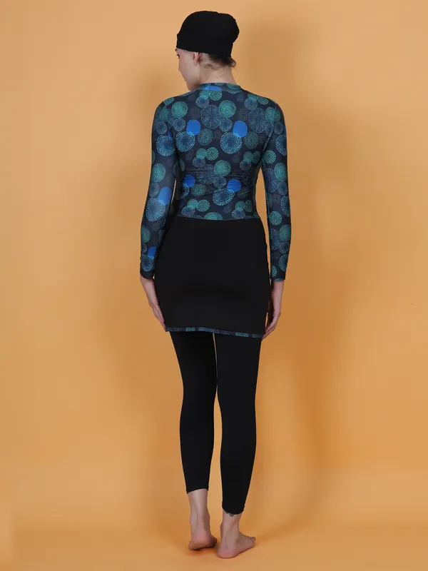 Green_&_Black_Printed_Muslim_Full_Coverage_Long_Sleeve_3_Pc_Swimwear_For_Women_&_Girls