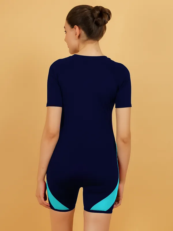 Navy_&_Sky_One_Piece_Zipper_Surfing_Rash_Guard_Short_Sleeve_Tummy_Control_Bathing_Suit_For_Women_&_Girls