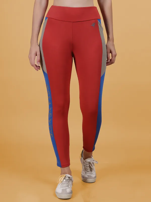 Rust_Royal_Blue_&_Cement_Dry_Fit_Bold_Color_Stripe_Athletics_Workout_Sports_Leggings_Tights_For_Women_&_Girls