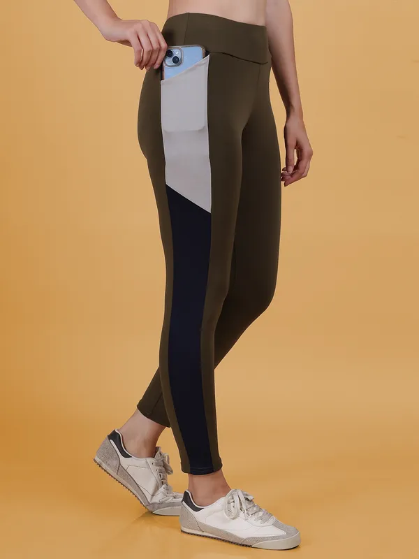 Olive_Navy_&_Grey_Dry_Fit_Bold_Color_Stripe_Athletics_Workout_Sports_Leggings_Tights_For_Women_&_Girls