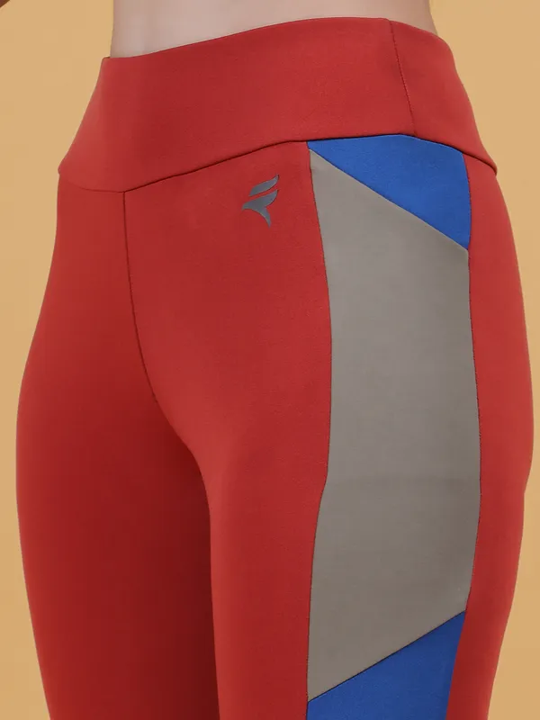 Rust_Royal_Blue_&_Cement_Dry_Fit_Bold_Color_Stripe_Athletics_Workout_Sports_Leggings_Tights_For_Women_&_Girls